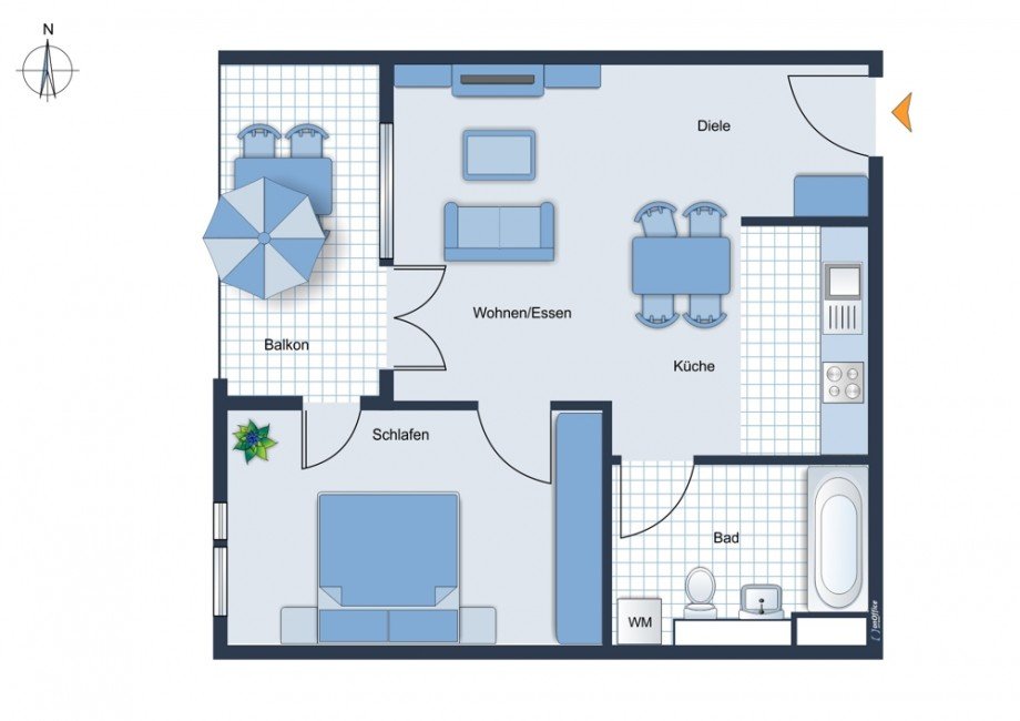Grundriss Dachgeschosswohnung M�nchen / Riem