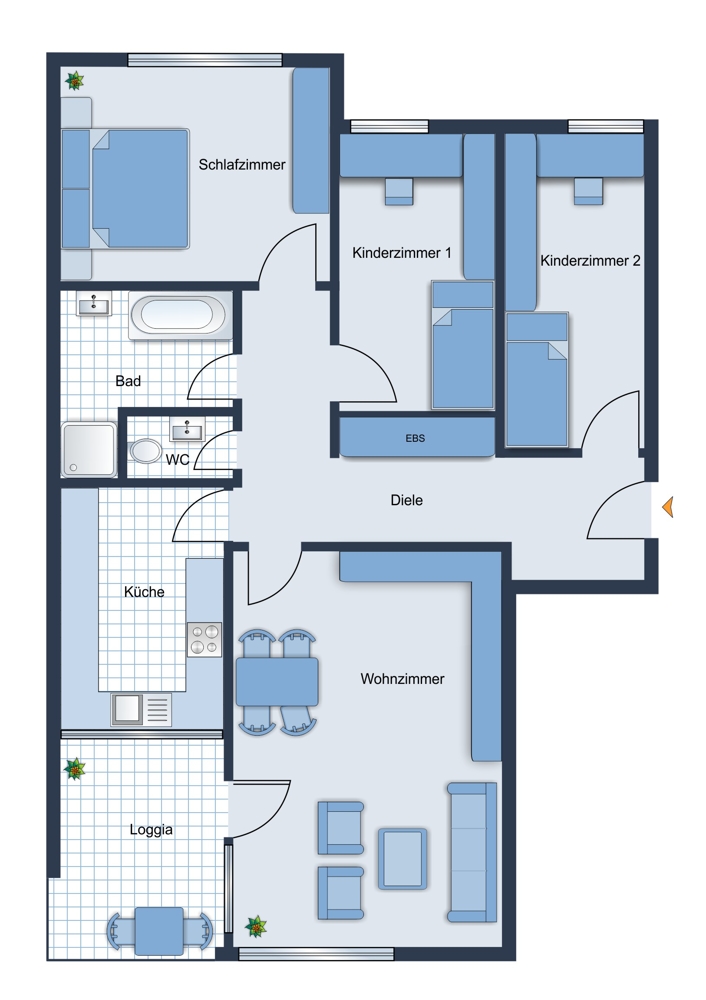 Grundriss Etagenwohnung Germering / Neugermering