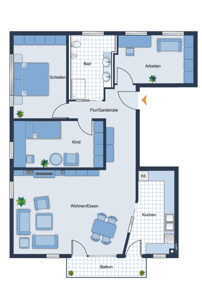 Grundriss Etagenwohnung M�nchen / Obermenzing