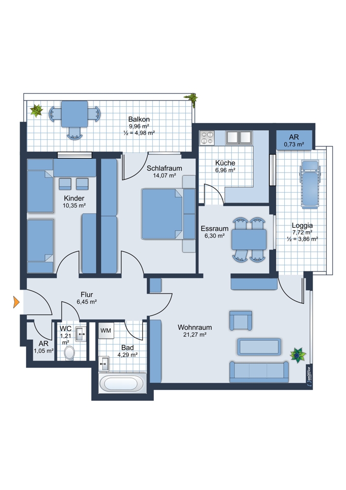 Grundriss Etagenwohnung Germering