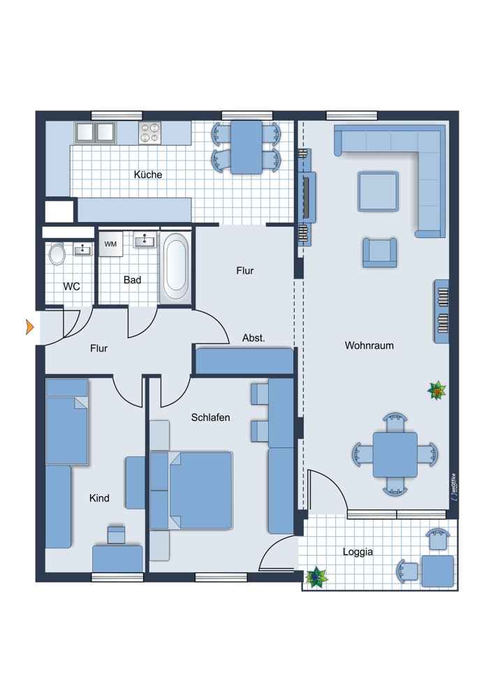 Grundriss aktuell Etagenwohnung M�nchen / Aubing