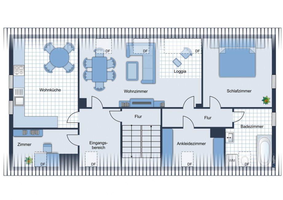 Grundriss Dachgeschosswohnung Germering / Unterpfaffenhofen