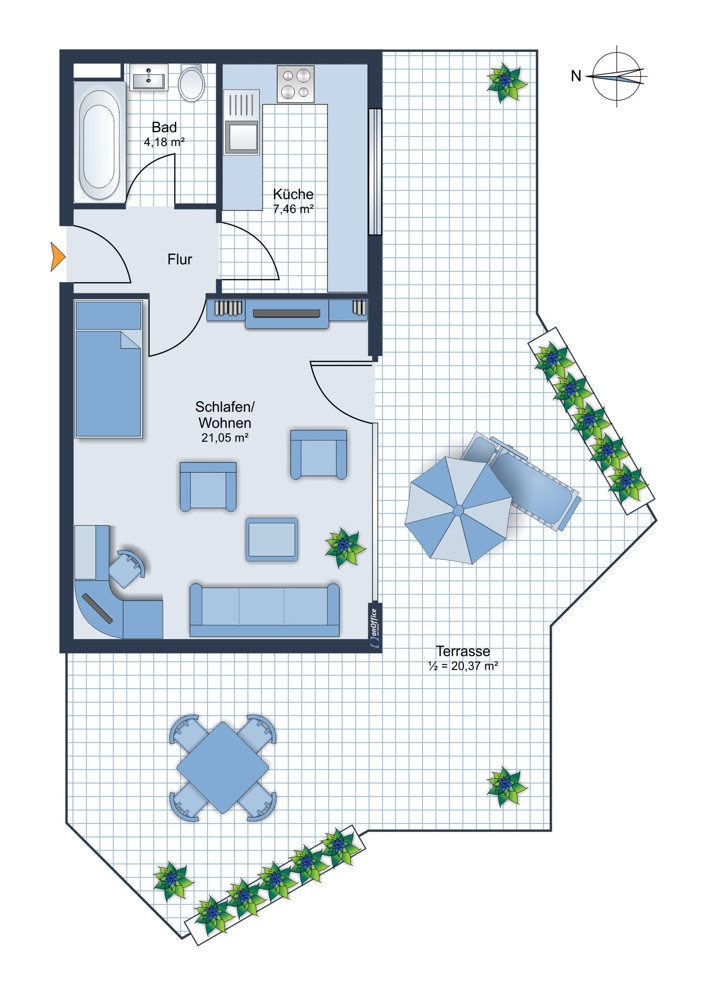 Grundriss Dachgeschosswohnung Gr�benzell