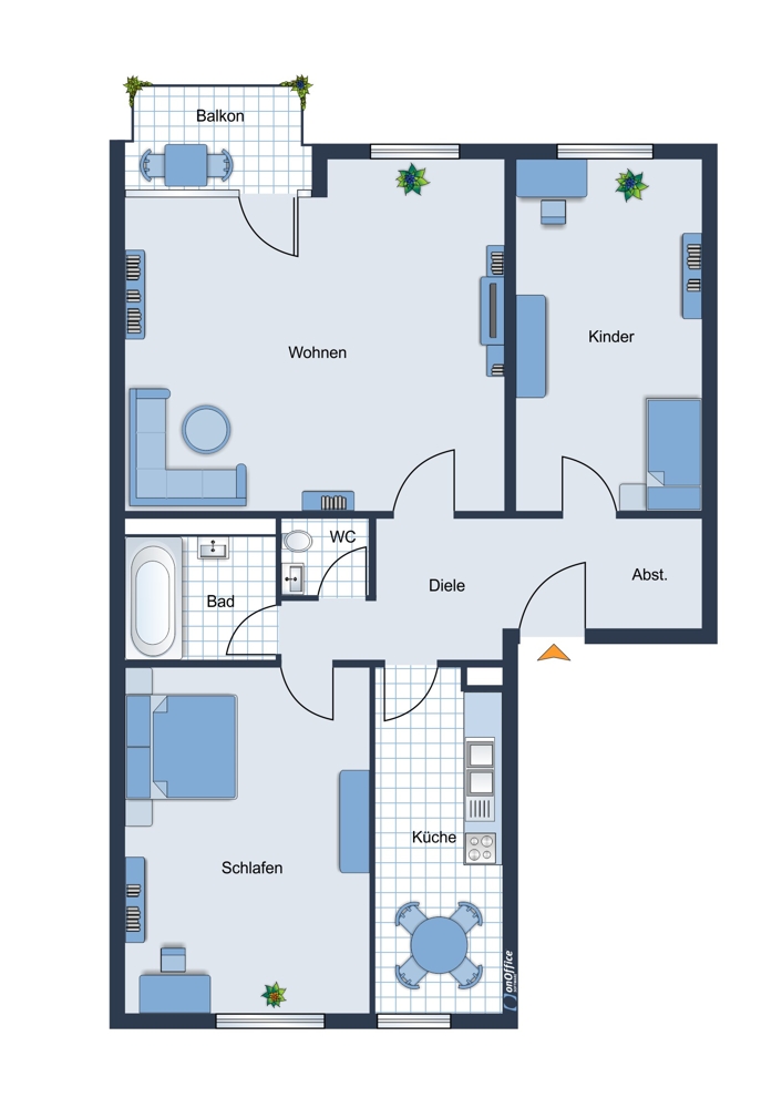 Grundriss Etagenwohnung F�rstenfeldbruck