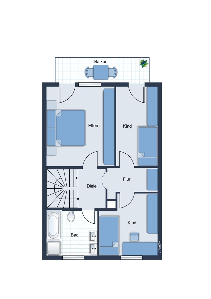 Grundriss OG Reihenmittelhaus Alling