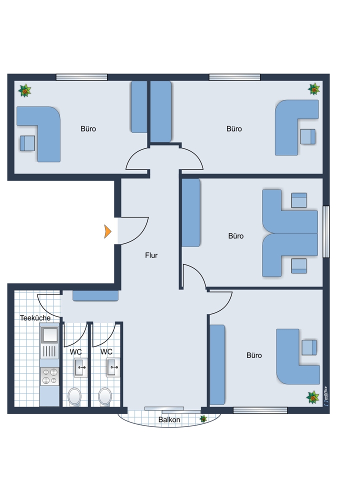 Grundriss aktuell als B�ro Etagenwohnung Germering