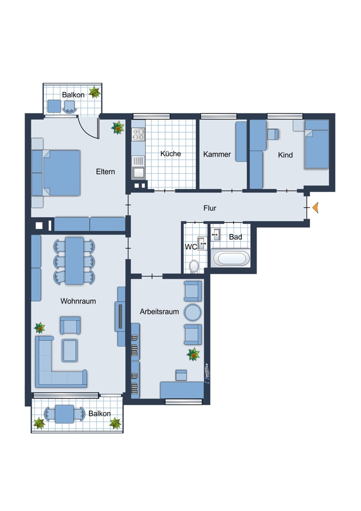 Grundriss Etagenwohnung Germering