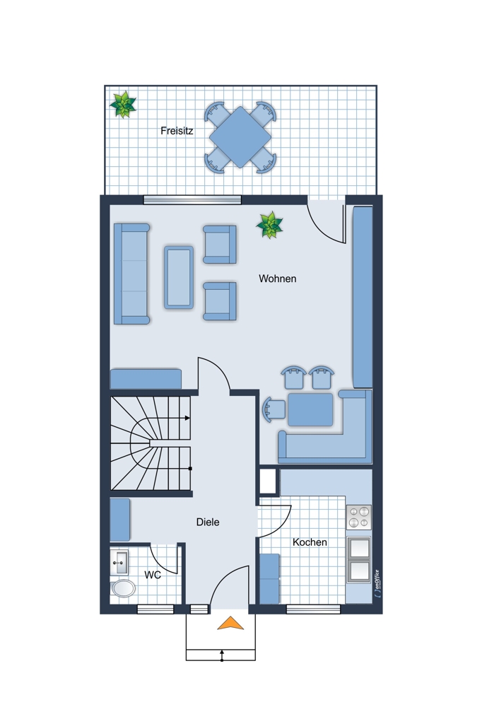 Grundriss EG Reihenmittelhaus Alling