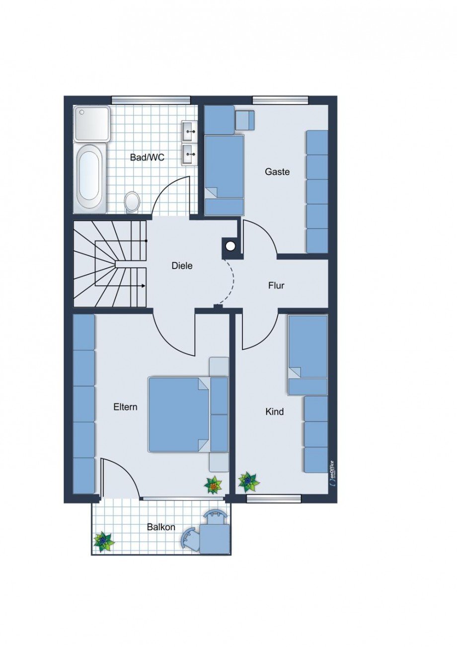 Grundriss OG Reihenmittelhaus Germering