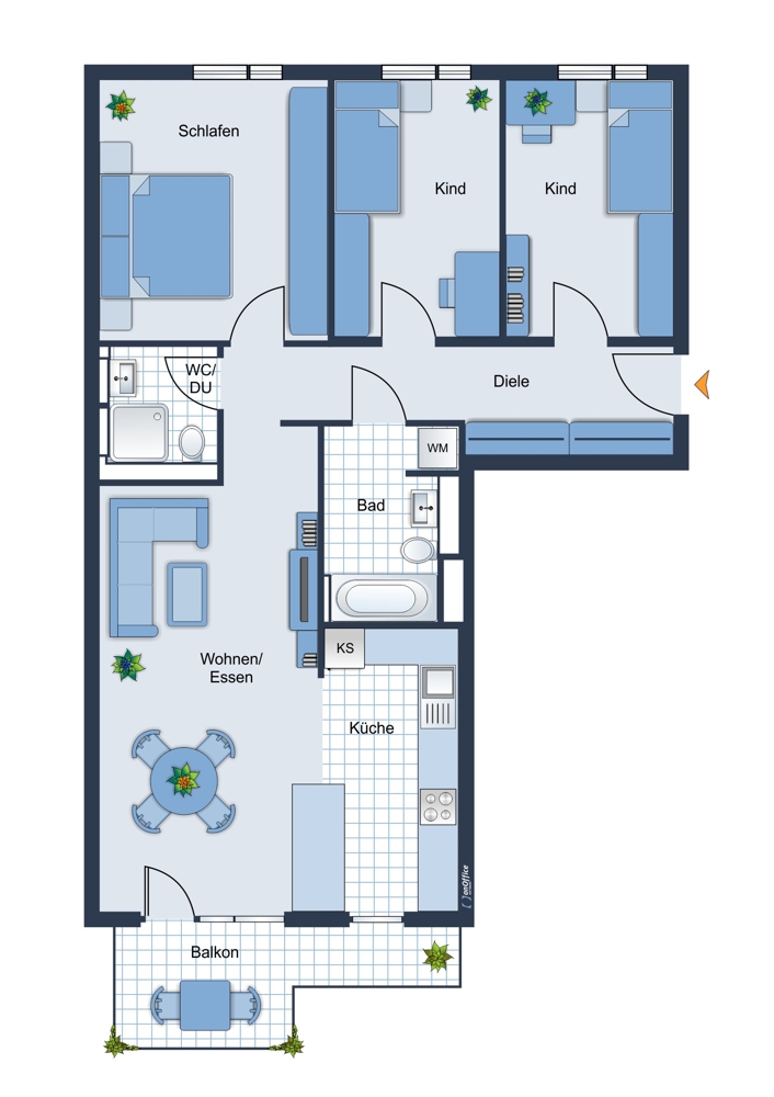 Grundriss Etagenwohnung Germering / Harthaus