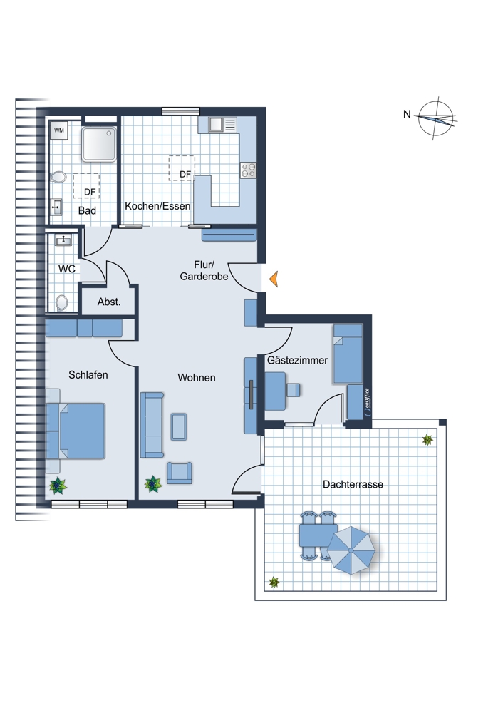 Grundriss Penthousewohnung Germering