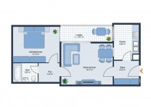 Grundriss SOPART IMMOBILIEN - Stilvolle 2-Zimmer-Wohnung im Ramses-Hochhaus - spektakul�rer Rooftop-Pool