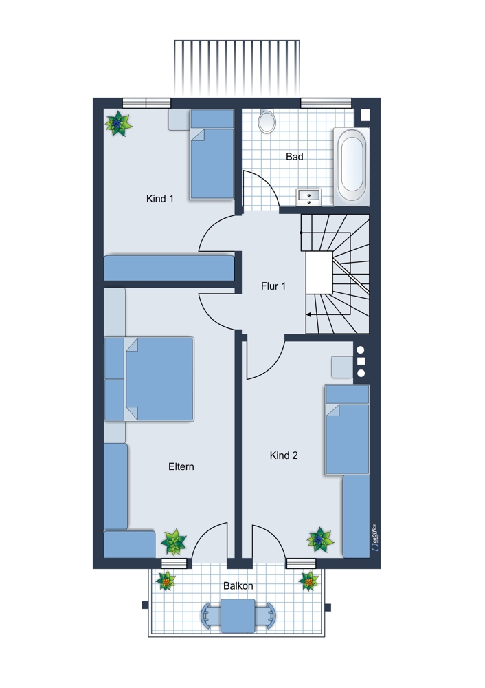 Obergeschoss Reihenmittelhaus Germering