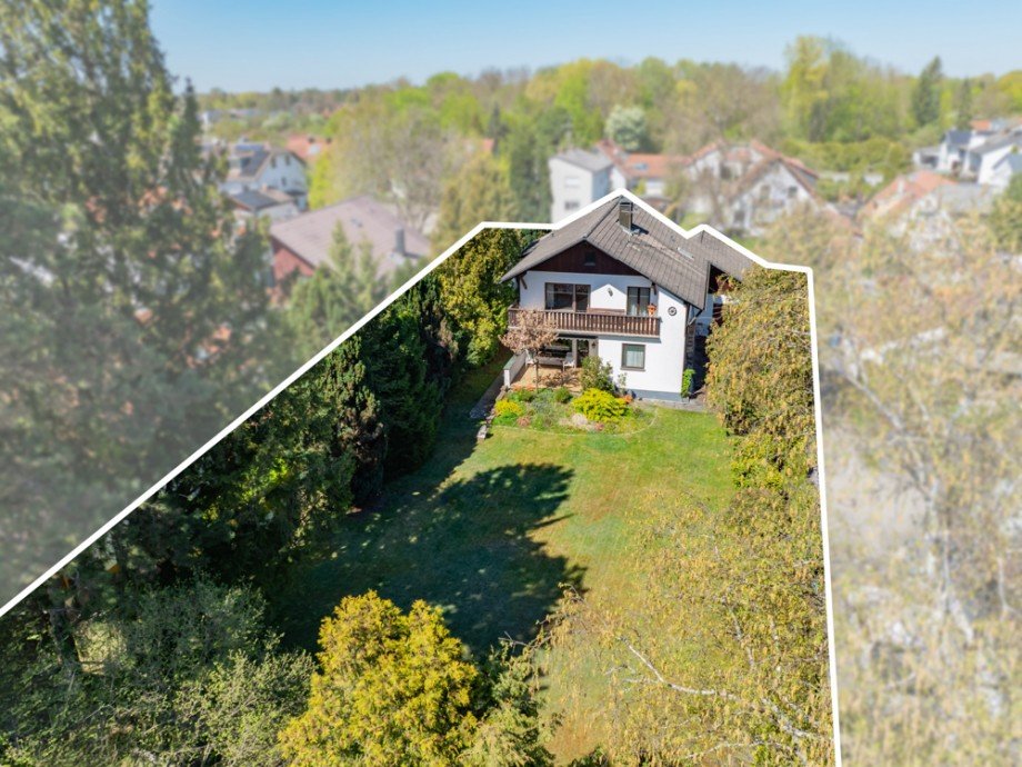 Drohnenbild von der R�ckseite Einfamilienhaus Puchheim / Puchheim-Bahnhof