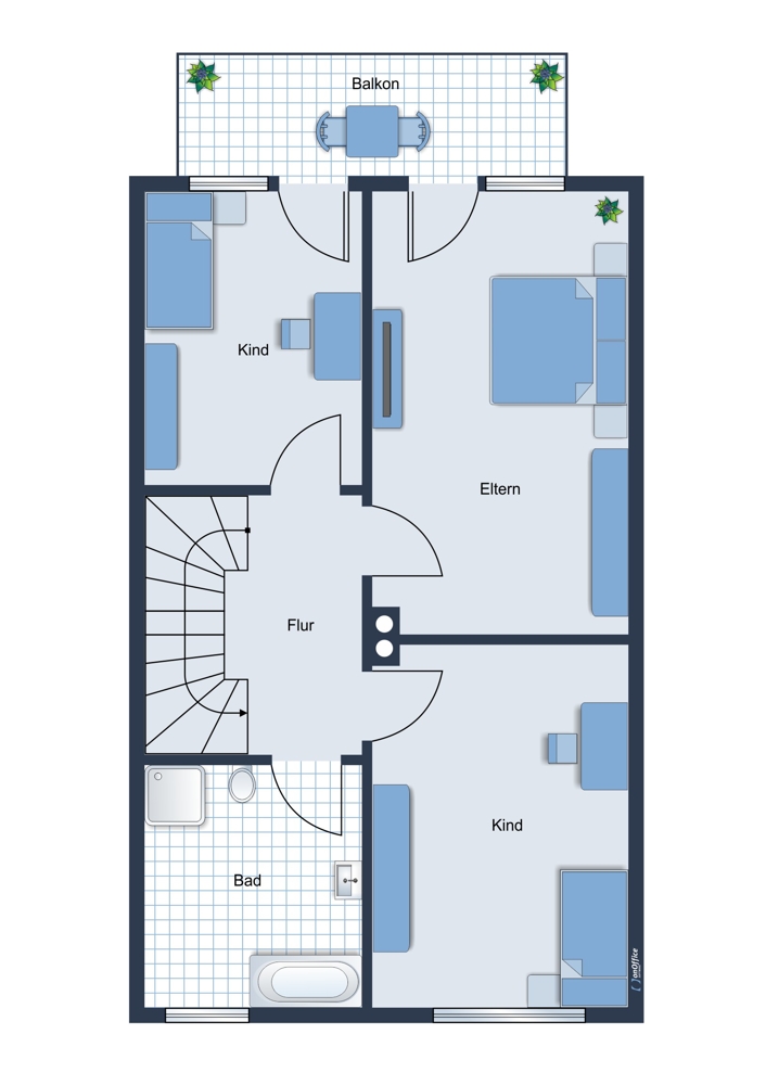 Grundriss OG Reihenmittelhaus Puchheim