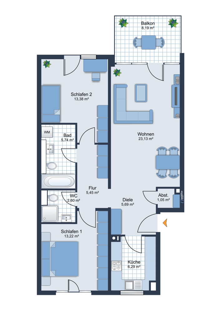 Grundriss Etagenwohnung Germering / Harthaus
