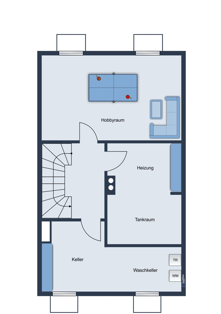 Grundriss Keller Reihenmittelhaus Puchheim