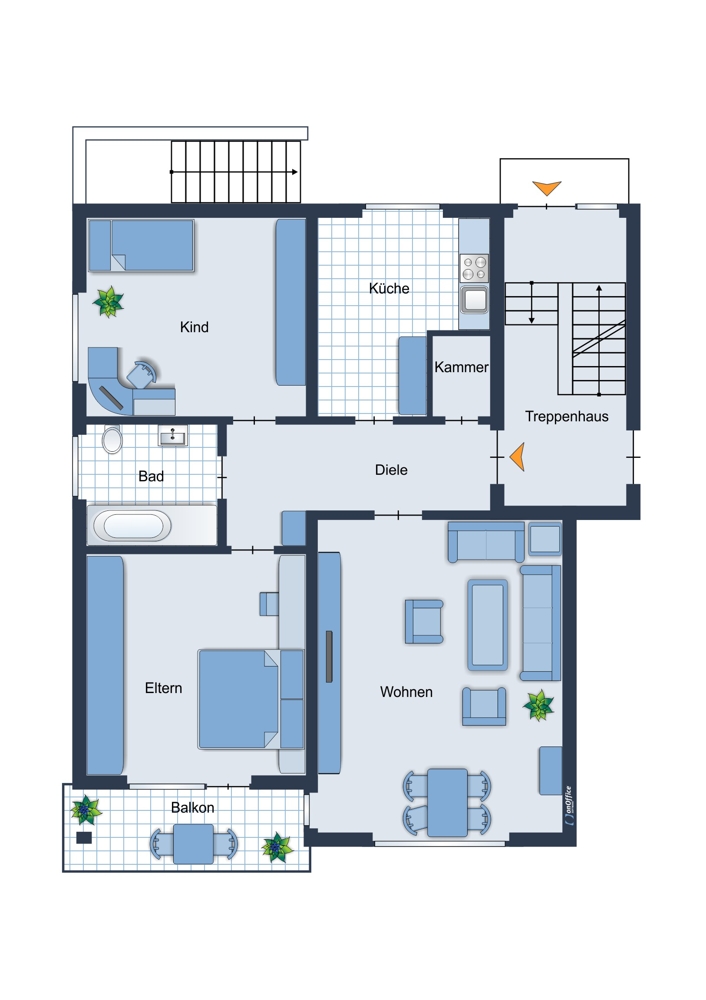 Grundriss Erdgeschosswohnung Germering