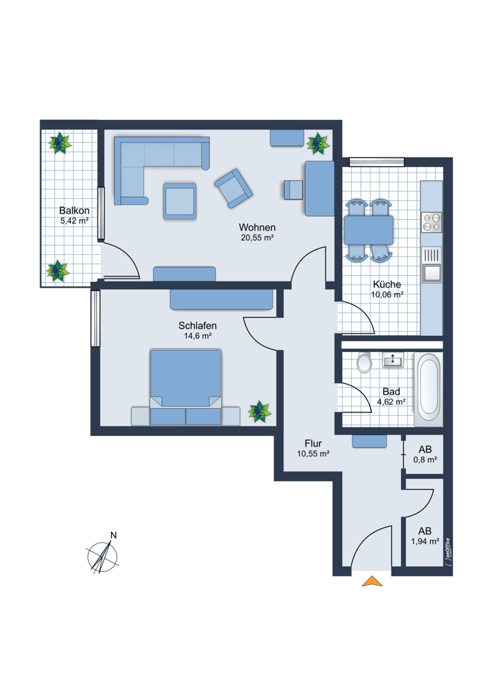Grundriss Etagenwohnung Germering / Unterpfaffenhofen