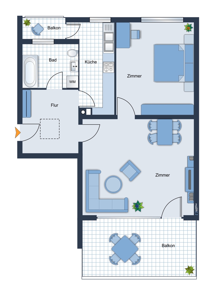 Grundriss Dachgeschosswohnung Gr�benzell
