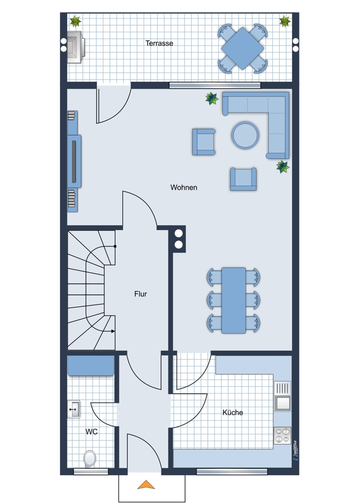 Grundriss EG Reihenmittelhaus Puchheim