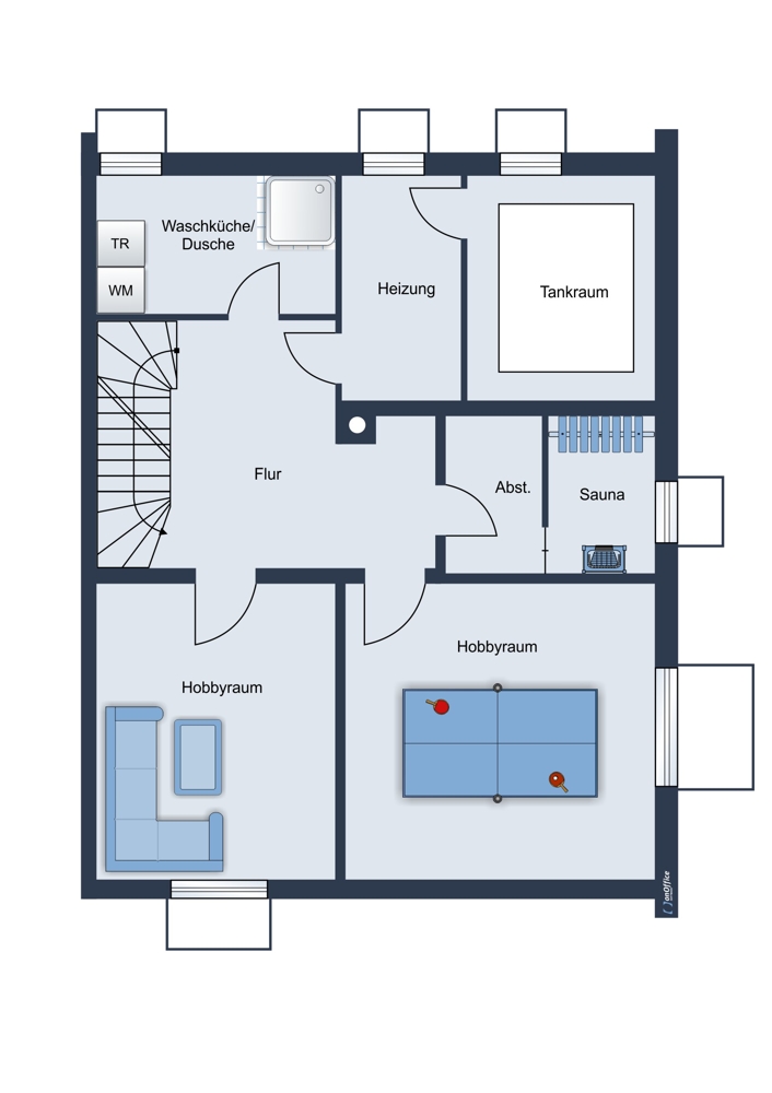 Keller Reihenendhaus Gr�felfing