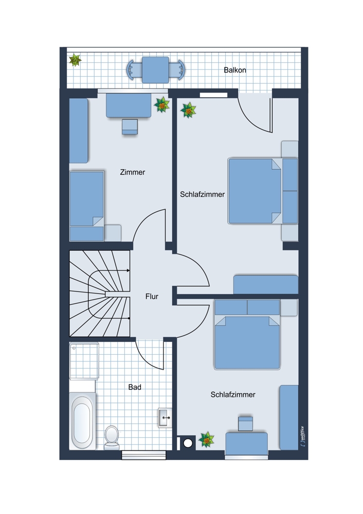 Grundriss OG Reihenmittelhaus Puchheim / Puchheim-Bahnhof